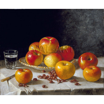 РЕПРОДУКЦИИ НА КАРТИНИ Натюрморт с ябълки и кестени (1859)